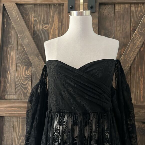 Maternity Lace Photography PhotoShoot Long Sleeve off shoulders High Sl… - Picture 4 of 14